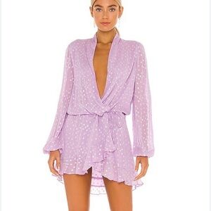 Rococo Sand Lilac Dotted Wrap Dress